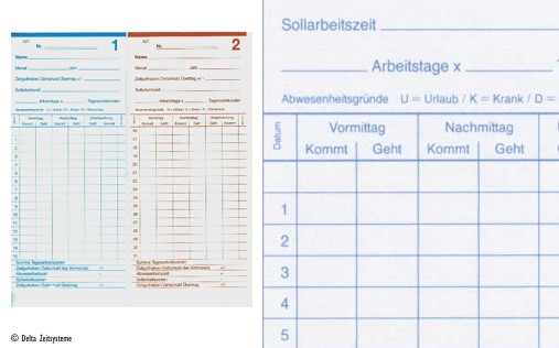 Stempelkarten A21-DZ-STK (500 Stück)