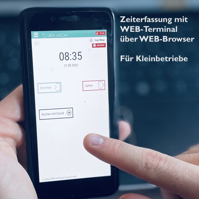 Zeiterfassung mit WEB-Terminal über WEB-Browser für Kleinbetriebe